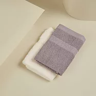 DAVID & MAISIE 純棉無撚紗絲柔洗臉方巾兩件組 (靜謐紫+米色)