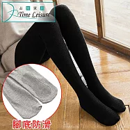 Time Leisure 棉質不起球400丹秋冬保暖修身褲襪(連腳黑