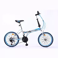 BIKEONE T1 20吋21速折疊車美感雙色塗裝與亮眼的方管車架設計剛性Q度顏值都剛好小型佳作通勤工具 銀色