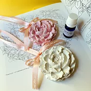 擴香石 迎春嬌妍牡丹花 和10ml小蒼蘭香氛 擴香石掛飾 居家香氛 開運小物