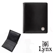 Lynx - 美國山貓都會型男進口牛皮6+3卡短夾 黑色
