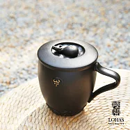 【陸寶LOHAS】牛來運轉蓋杯 金牛送財 蒸蒸日上 生肖禮 辦公陶杯 禪風黑