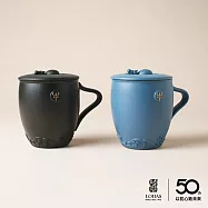 【陸寶LOHAS】牛來運轉蓋杯 金牛送財 蒸蒸日上 生肖禮 辦公陶杯 經典藍