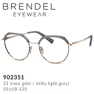 圓眉設計領先風格 【BRENDEL】布蘭德爾 德國時尚女性幾何金屬眉框眼鏡 902351 牛奶灰 (21)