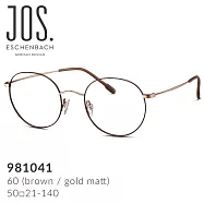 極致輕盈 5g 金絲眼鏡 【Jos. Eschenbach】喬瑟艾森巴赫 德國經典極輕金絲純鈦眼鏡 981041 巧克力棕 (60)