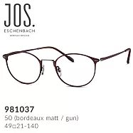 【Jos. Eschenbach】喬瑟艾森巴赫 德國經典都會純鈦眼鏡 981037 葡酒紅 (50)