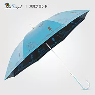 【雙龍牌】夜巴黎遮光全纖維自動直立傘超輕量黑膠不透光陽傘雨傘A0571P 湖水藍