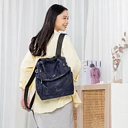 La Poche Secrete後背包 輕盈時尚2WAY側背後背包- 迷彩墨藍