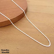 1mm寬。16吋40CM義大利細方格925純銀單鍊