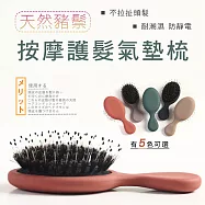 天然豬鬃按摩護髮氣墊梳 黑色款
