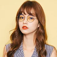 【ALEGANT】文青款造型金色圓型光學鏡框UV400濾藍光眼鏡