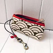 WaWu 拉鍊鑰匙包 客製接單生產 (海松色青海波)