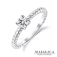 Majalica純銀戒指幸福時刻單鑽女戒925純銀尾戒新春開運防小人PR9029 7 美國圍#6號