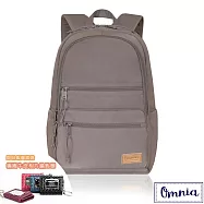 【OMNIA】買就送鑰匙包-機能款減壓防震14吋筆電後背包- 巧克奶