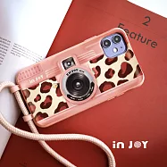 INJOYmall for iPhone 6/6S Plus 浪漫風豹相機 二合一防摔背繩手機殼