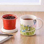 陶作坊x不二堂│T-MUG 永康茶地圖馬克杯 (白瓷紅)