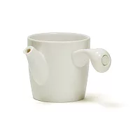 陶作坊x不二堂│白瓷原創側把茶海(貼花)