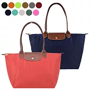 LONGCHAMP LE PLIAGE系列長把再生尼龍摺疊水餃包(大) 黑色