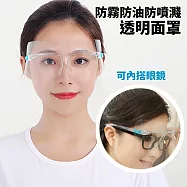 鏡架式全透明防霧防油煙噴濺防飛沫面罩(4入)