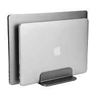 Jokitech 雙槽垂直式筆電立架 鋁合金筆記型電腦收納架 通用型筆電立架 收納支架 筆電收納架 多功能立式筆電架 深空灰