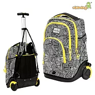 Okiedog 2合1滾輪背包-黑白線條