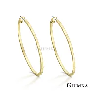 GIUMKA 抗過敏鋼針 華麗圈圈 精鍍正白K/黑金/黃K 寬 0.19 CM 針式耳環 一對價格 MF020004 金色 ‧約 4.0 CM