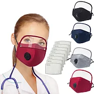 AmaZing 活動式全臉防護口面罩送濾片x2(4色任選) _藍色