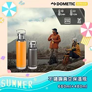 ★瑞典戶外領導品牌首次推出★DOMETIC 不鏽鋼真空保溫瓶660ml+480ml組合 芒果黃+礦石灰