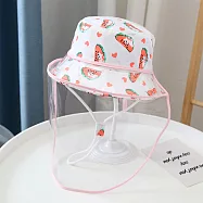 童趣兒童遮陽帽搭防飛沫面罩 白底西瓜