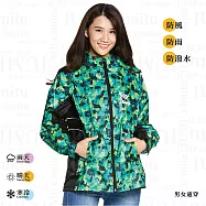 JUMP 將門 樂扣迷彩透氣三重防水套裝二件式風雨衣(迷彩綠) L 迷彩綠