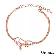 GIUMKA 小雛菊花雙鍊腳鍊 精鍍玫瑰金 甜美淑女款 情人節 禮物 ML020003-2 玫金款