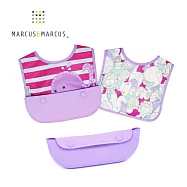 【MARCUS&MARCUS】 動物樂園3合1大口袋旅行圍兜-鯨魚