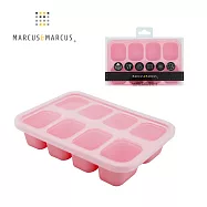 【MARCUS&MARCUS】動物樂園造型矽膠副食品分裝保存盒-8格30ml-粉