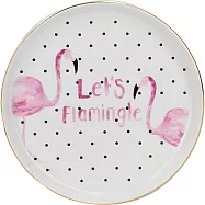 《CreativeTops》Ava金邊陶製飾品盤(紅鶴) | 小物收納盒 首飾收納盤 玄關收納盤 鑰匙盤