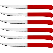 《GHIDINI》牛排刀6入(紅) | 西餐刀 餐刀 鐵板刀