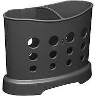 《KitchenCraft》雙格餐具瀝水收納架(深灰) | 廚具 碗筷收納筒 瀝水架 瀝水桶