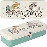 《DANICA》加拿大 復古鉛筆盒(單車兔) | 文具收納袋 文具收納盒