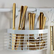 《Premier》3格掛式餐具收納架 | 廚具 碗筷收納筒 瀝水架 瀝水桶 - 白