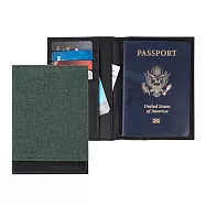 《TRAVELON》美國 皮革拼接護照夾(蒼綠) | RFID防盜 護照保護套 護照包 多功能收納包