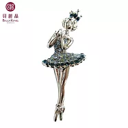 BILLY KING 貝麗晶 【天鵝湖芭蕾舞者系列-38】(BK238-藍) 皇冠芭蕾舞者胸針-藍鑽