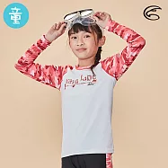 ADISI 童抗UV圖騰防磨防曬長袖上衣(舒適版) AR2113077 (防磨衣、水母衣、防曬衣) 160 芽白/粉紅迷彩