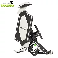 台灣製TAKEWAY機車手機架黑隼Z手機座+極限運動夾鉗具HAWK1-PH05(標準防盜版)摩托車重機夾具-重車教士推薦(非ANV磁浮減震版)