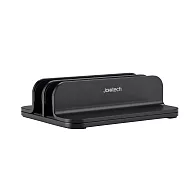 Jokitech 雙槽垂直式筆電立架 鋁合金筆記型電腦收納架 通用型筆電立架 收納支架 筆電收納架 多功能立式筆電架 黑色