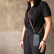 客製化刻字，焦糖咖啡手機側背帶 手機掛繩 手機繩 手機背帶 附贈固定夾片 -刨冰富士山貼片