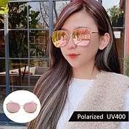 韓流偏光太陽眼鏡 名媛款顯小臉墨鏡 抗UV400 防眩光 3135 粉框粉水銀