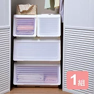 《真心良品》KEYWAY大開口前掀式附輪直取整理箱(61L+29L)-4入組
