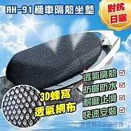 蜂巢式3D機車坐墊 AH-91 氣隔熱排水 散熱墊 L51x86cm(90-125cc)