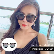 歐美時尚大框偏光太陽眼鏡 獨特菱格紋鏡腳 抗UV400 防眩光 3192 漸層上茶下綠