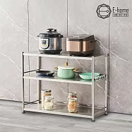 E-home Strong思創不鏽鋼三層收納置物架-幅95cm 銀色