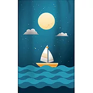 【巴芙洛】情靜風格仿柔軟風水簾88x176cm 月光帆船